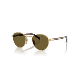 Prada PR B52S 5AK09Z 49 Oval Gold Metal Unisex Güneş Gözlüğü