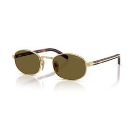 Prada PR B53S 5AK09Z 52 Oval Gold Metal Unisex Güneş Gözlüğü