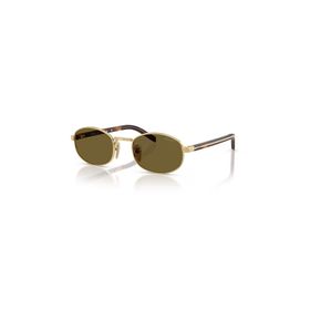 Prada PR B53S 5AK09Z 52 Oval Gold Metal Unisex Güneş Gözlüğü