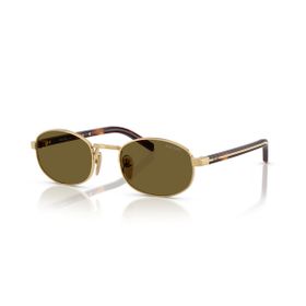 Prada PR B53S 5AK09Z 52 Oval Gold Metal Unisex Güneş Gözlüğü