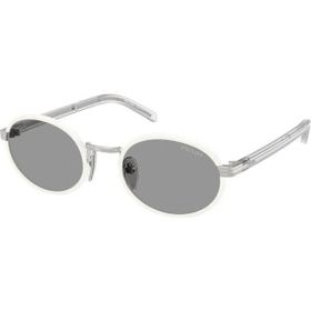 Prada PR B56S 23E50Q 52 Oval Beyaz Kombine Unisex Güneş Gözlüğü