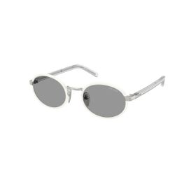 Prada PR B56S 23E50Q 52 Oval Beyaz Kombine Unisex Güneş Gözlüğü