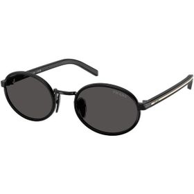 Prada PR B56S AAV08Z 52 Oval Siyah Kombine Kemik Unisex Güneş Gözlüğü