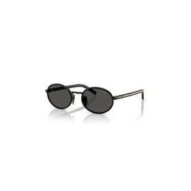 Prada PR B56S AAV08Z 52 Oval Siyah Kombine Kemik Unisex Güneş Gözlüğü