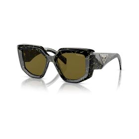 Prada SPR 14ZS 19D01T 50 Siyah Geometrik Kadın Güneş Gözlüğü