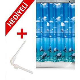Prado Dolphin 120X200 cm Askı Hediyeli Banyo Duş Perdesi