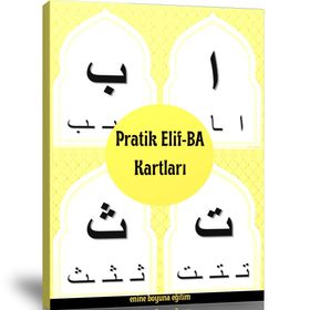 Pratik Elif-BA Kartları Laminasyonlu Sert Kartlar Enine Boyuna Eğitim