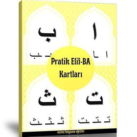 Pratik Elif-BA Kartları Laminasyonlu Sert Kartlar Enine Boyuna Eğitim