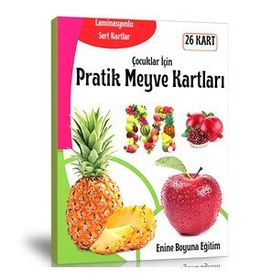 Pratik Meyve Kartları Laminasyonlu Sert Kartlar Enine Boyuna Eğitim