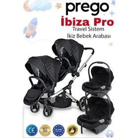Prego 2071 Siyah Ibiza Pro İkiz Bebek Arabası