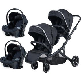 Prego 2072 İbiza Siyah İkiz Bebek Arabası