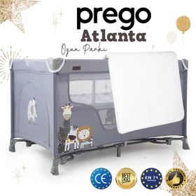 Prego Atlanta 70x120 cm Gri Oyun Parkı+ Yatak Hediyeli