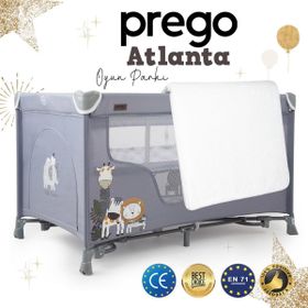 Prego Atlanta 70x120 cm Gri Oyun Parkı+ Yatak Hediyeli