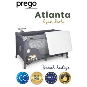 Prego Atlanta 70x120 cm Gri Oyun Parkı+ Yatak Hediyeli