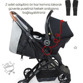 Prego Lotus 2033 Gri Kabin Tipi Bebek Arabası