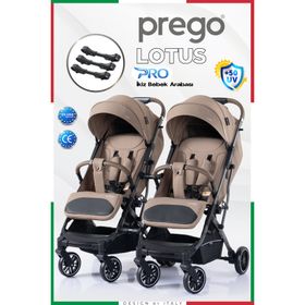 Prego Lotus Pro Kabin Boy Ayrılıp Birleşebilen İkiz Kahverengi Bebek Arabası
