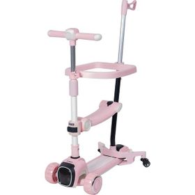 Prego Smile Ebeveyn Kontrollü Oturaklı Katlanır 3 Tekerlekli Pembe Scooter