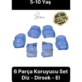 Premium 6 Parça Çocuk İçin Paten Kaykay Scooter Bisiklet Dizlik Dirsek Set Takımı