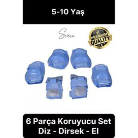 Premium 6 Parça Çocuk İçin Paten Kaykay Scooter Bisiklet Dizlik Dirsek Set Takımı