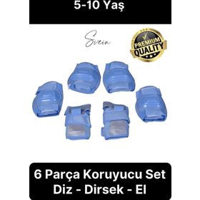 Premium 6 Parça Çocuk İçin Paten Kaykay Scooter Bisiklet Dizlik Dirsek Set Takımı