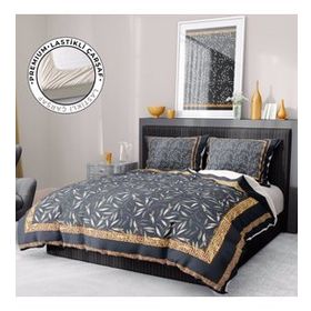 Premium Luxury 3D Pamuk Saten Dark Leaf Çift Kişilik Nevresim Takımı