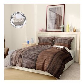 Premium Luxury 3D Pamuk Saten Wood Brown Çift Kişilik Nevresim Takımı