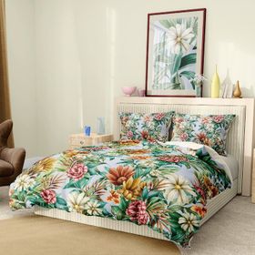 Premium Luxury Daisy 3D Pamuk Saten Çift Kişilik Nevresim Takımı