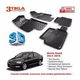 Premium Skoda Rapid 3D Havuzlu Paspas