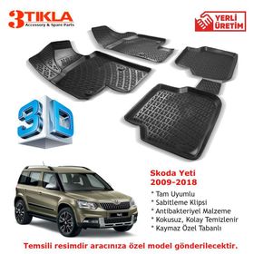 Premium Skoda Yeti 3D Havuzlu Paspas