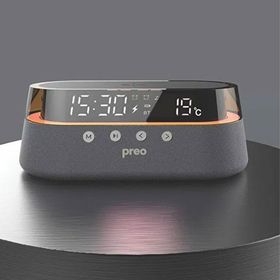 Preo MMU301 Kablosuz Şarj Özellikli Led Aydınlatmalı 10 W Antrasit Bluetooth Hoparlör