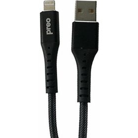 Preo My Mobile Premium MMU44 2.1A Lightning Siyah Örgü Cep Telefonu Şarj Ve Data Kablosu