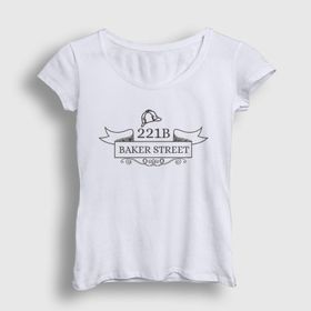 Presmono 221B Sherlock Holmes Beyaz Kadın T-shirt