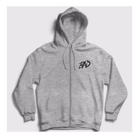 Presmono 47228TT Unisex Gri Bad XXXTentacion Fermuarlı Kapüşonlu Sweatshirt