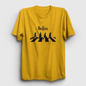 Presmono Abbey Road The Beatles Sarı Unisex T-Shirt