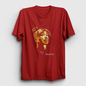 Presmono Angel Tupac Shakur Kırmızı Unisex T-Shirt