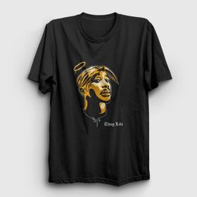 Presmono Angel Tupac Shakur Siyah Unisex T-Shirt