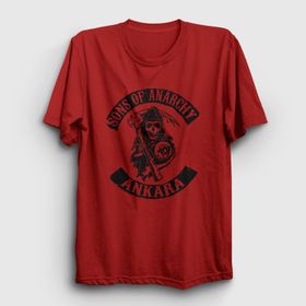 Presmono Ankara Sons Of Anarchy Kırmızı Unisex T-Shirt