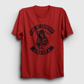Presmono Ankara Sons Of Anarchy Kırmızı Unisex T-Shirt