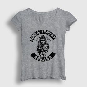Presmono Ankara Sons of Anarchy Siyah Kadın T-Shirt