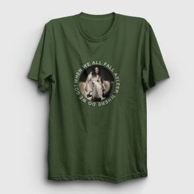 Presmono Asleep V2 Billie Eilish Haki Unisex T-Shirt