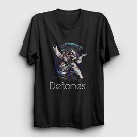 Presmono Astronaut Deftones Siyah Kadın T-Shirt