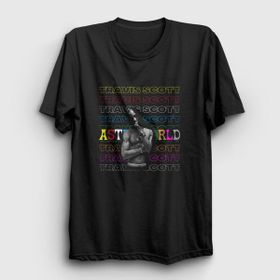Presmono Astroworld Travis Scott Siyah Kadın T-Shirt