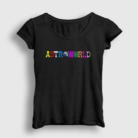 Presmono Astroworld Travis Scott Siyah Kadın T-Shirt