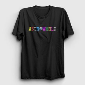 Presmono Astroworld Travis Scott Siyah Kadın T-Shirt