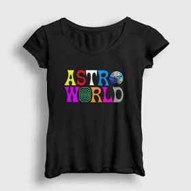 Presmono Astroworld V2 Travis Scott Siyah Kadın T-Shirt
