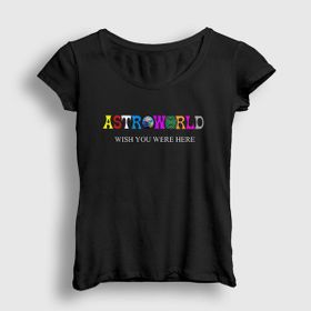 Presmono Astroworld V4 Travis Scott Siyah Kadın T-Shirt