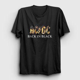 Presmono Back in Black Fire Ac Dc Siyah Kadın T-Shirt