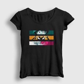 Presmono Bakugo Eyes Anime Boku No Hero Academia Siyah Kadın T-Shirt