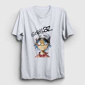 Presmono Beyaz 2D Gorillaz Kadın T-Shirt