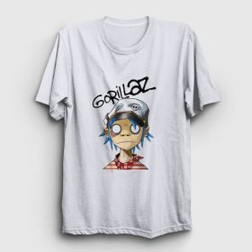 Presmono Beyaz 2D Gorillaz Kadın T-Shirt
